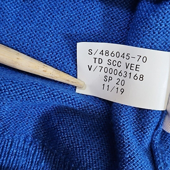 Banana Republic Men's Sweater XL Blue V Neck Knit Silk Cashmere Pullover Luxury - Picture 15 of 16